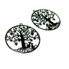 AE117380 Lot de 4 Estampes pendentif  filigrane Arbre à chat Rouge 27mm