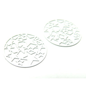 AE111425 Lot de 4 Estampes pendentif connecteur filigrane Multi Etoile Noir 20mm