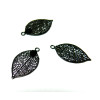 Estampes pendentif filigrane Feuille Noire de 20mm
