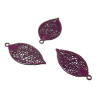 Estampes pendentif filigrane Feuille Violet Pourpre de 20mm