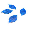 Estampes pendentif filigrane Feuille Bleu Electrique de 20mm