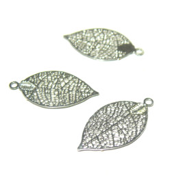 AE111425 Lot 6 Estampes pendentif filigrane Feuille Bleu Turquoise de 20mm