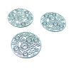 Estampes pendentif connecteur filigrane Multifleurs Gris Clair de 20mm