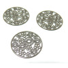 AE112265 Lot 4 Estampes pendentif connecteur filigrane Multifleurs Noir de 20mm