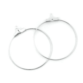 Boucles d'oreilles Créoles Cintres 30mm – Métal Argent Platine