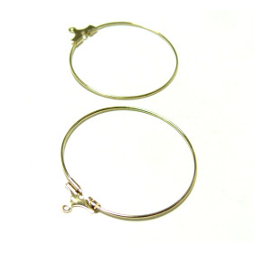 PS110118448 PAX 20 Boucles d'oreilles Créoles Cintres 30mm métal couleur Or Clair