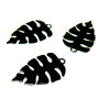 Estampes pendentif  Feuille Montserrat Noir de 20mm