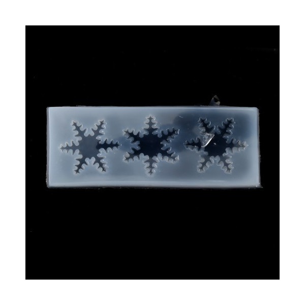 Moule en Silicone Étoiles de Neige Noël pour Création Fimo Cernit Résine