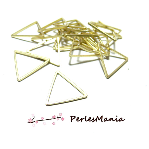 Pendentifs,  connecteur fermé Triangle, métal finition Or Clair