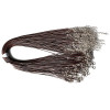 Colliers Ras de Cou, en Corde Ciree Marron 1.5mm, avec chaine d'extension