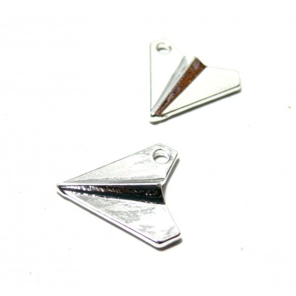 130406200820 PAX 20 pendentifs, breloque AVION Origami métal couleur Bronze