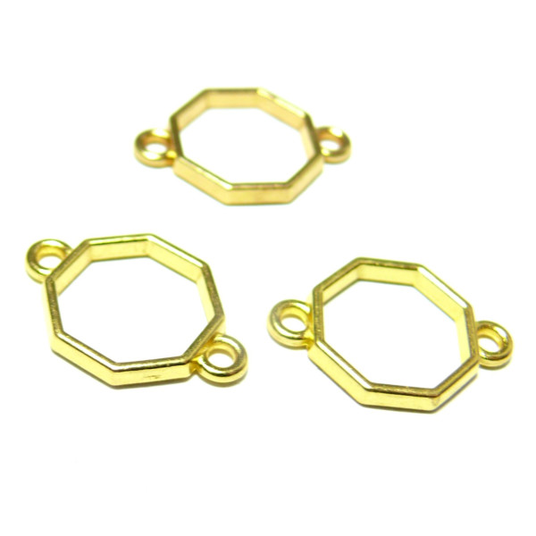 pendentifs connecteur fermé Octogone couleur Doré
