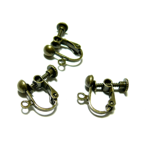 Supports de Boucles d'oreille à Vis couleur Dore avec attache qualité Laiton