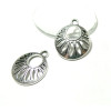 Pendentif Medaille Art déco 23mm couleur Argent Antique