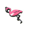 Grands pendentifs breloque Flamant Rose  43mm Rose Fushia Résine style Emaille metal Noir