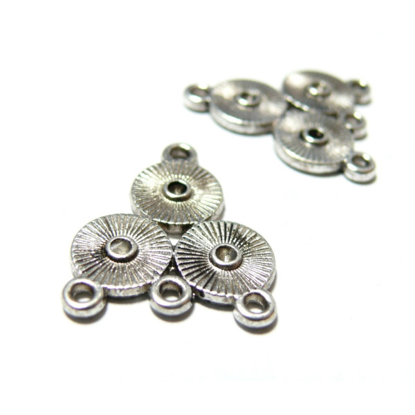 Multiconnecteurs triple Pyramide, couleur Argent  Antique