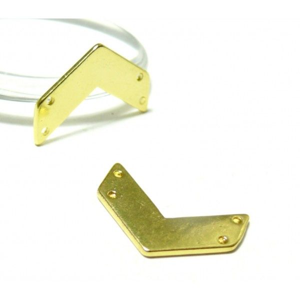PAX 5 pendentifs, breloque connecteur CHEVRON STARDUST 20mm metal couleur DORE S1193836