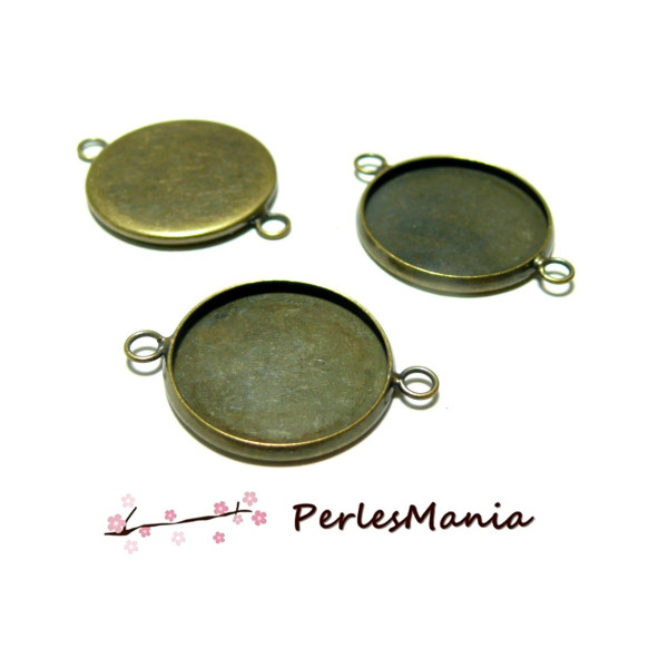 supports de connecteur Rond 16mm Laiton metal couleur Bronze