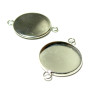 Supports de connecteur Rond 18mm Laiton couleur Argent Platine Rhodié