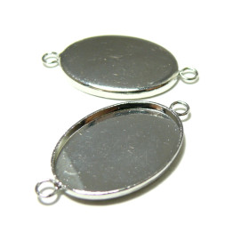 Supports Connecteur Ovale 13x18mm – Laiton Argent Platine