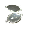 BN1123552 PAX 10 supports de connecteur Ovale 13 par 18mm Qualité Laiton metal couleur Argent Platine
