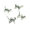 pendentifs, breloque 15mm CHAT Origami couleur Argent Vif