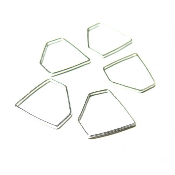 pendentif connecteur fermé forme Diamant 15mm couleur Argent Vif