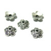 PS1116897 PAX 50  calottes coupelles style Fleurs à stries 11mm metal couleur Argent Antique