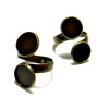 supports de bague ajustables double cabochons 10 mm – Métal couleur bronze