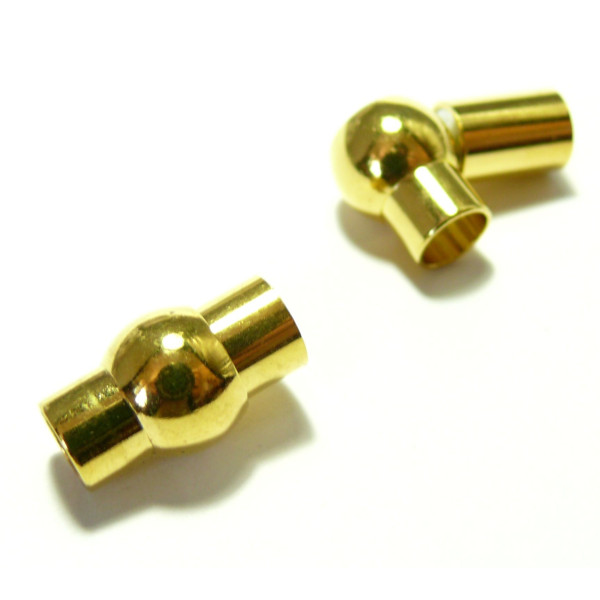 Sets de Fermoirs Magnétiques Colonnes Cylindres couleur Doré 6mm