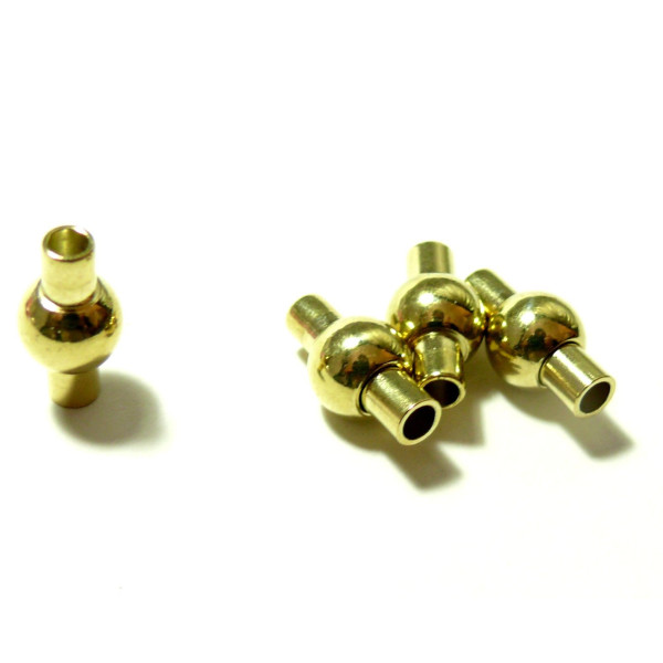 H2303 PAX 10 Sets de Fermoirs Magnetiques Colonnes Cylindres couleur Doré 3mm