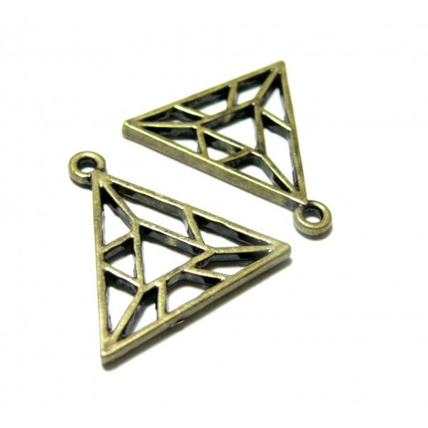 S11124111 PAX 5 pendentifs Triangle, Triangulaire 24mm couleur Argent Platine 