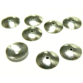 Coupelles Coquille Calottes Rondes Lisses 10mm – Argent Platine