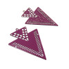 AB3335 Lot 4 Estampes pendentif Geometrique Double Triangle de 40mm Kaki
