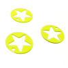 AC119915 Lot de 4 Estampes rondes étoile perforée 18mm couleur Jaune