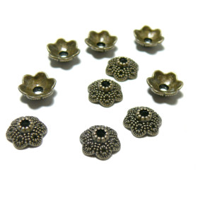 Coupelles Calottes Coquilles Fleur 11mm – Couleur Bronze