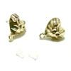 Supports de Boucle d'oreille Puce Coeur martelé avec attache couleur Doré avec embouts poussoirs en plastique