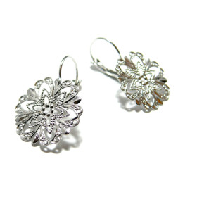 Apprêt bijoux 1 paire de Boucle d'oreille ID28158 dentelle vintage PP