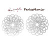 Estampes Grande Fleur 50mm Argent Platine en Acier Inoxydable  pour création de bijoux raffinés Apprêt garanti sans nicke