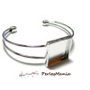 1 bracelet  carré double Qualité extra 20mm  argent platine pour image collage digitale 