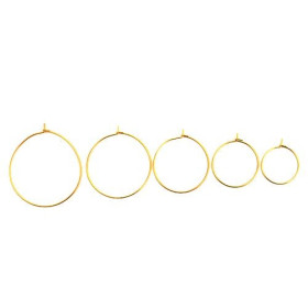 PS110122154 PAX 4 Boucle d'oreille Créoles Tiges 40mm en Acier Inoxydable couleur Doré