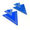 AB113335 Lot 4 Estampes pendentif Geometrique Double Triangle de 40mm Bleu Roi