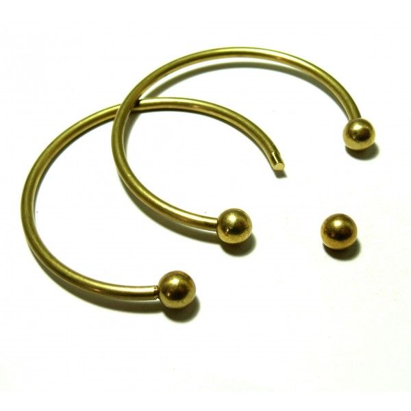Supports bracelets jonc avec perles à Vis metal couleur Bronze Doré Qualité Laiton