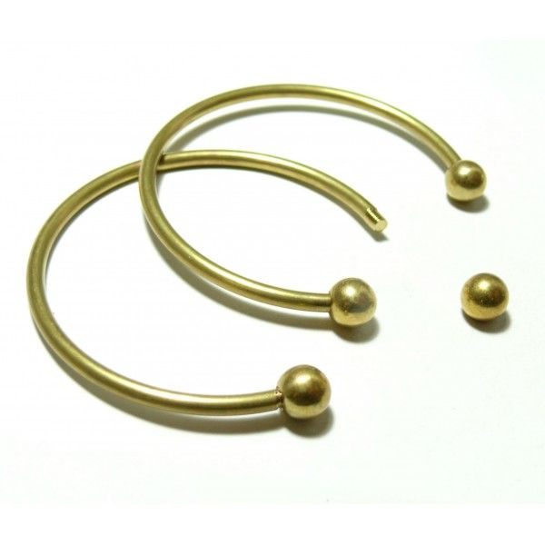 Supports bracelets jonc avec perles à Vis metal couleur Bronze Doré Qualité Laiton