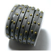171228183509 Lot de 1m de cordon Simili Cuir clouté rivet bronze  5 par 3MM couleur 6