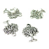 pendentifs breloque Arbres  22mm métal Argent Antique