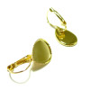 Boucle d'oreille Dormeuse Plateau forme Goutte 13 par 18mm Laiton finiton Doré