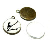 20 pièces: 10 pendentifs attache ronde 18mm BN1123307 BRONZE et 10 cabochons