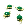 Pendentifs connecteur cercle résine style émaille vert