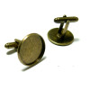 BN118897 PAX 10 supports Boutons de manchettes 18mm ARGENT PLATINE qualité Laiton 